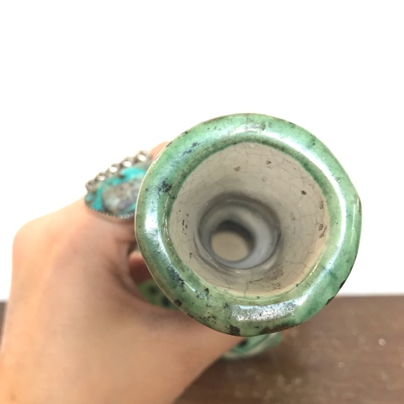 Vintage hand painted Mexican tonala candle stick - Picture 4 of 5